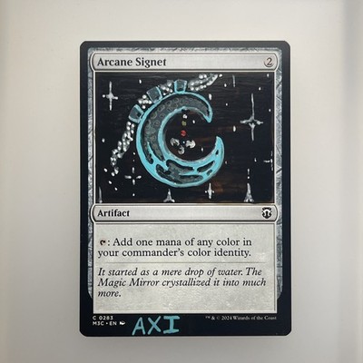 Arcane Signet (Altered) Hand Painted mtg Card, 1/1 painting
