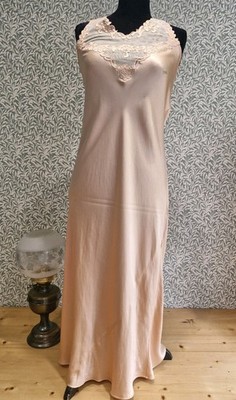 Antikes Nachthemd 30er Jahre Nachthemd Vintage Original Schrägseide Flüssigsatin