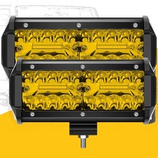 12V LED Light Bar Pod Lights : 7 Inch Amber Off Road Light Bar for Trucks ...