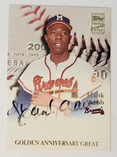 2001 Topps Golden Anniversary Great Hank Aaron On Card Autograph Auto #GAA-HA