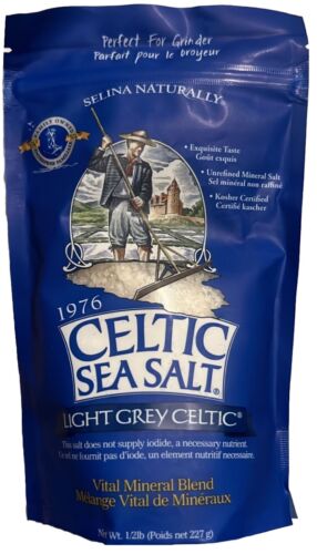 Celtycka sól morska jasnoszara gruboziarnista szlif 1/2 funta świeża i nowa! - Zdjęcie 1 z 2