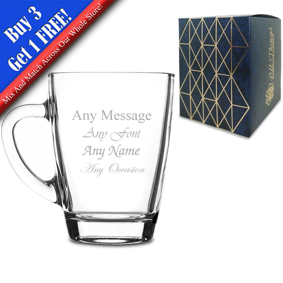 CNC GROUP Personalised Engraved Glass Coffee Cup with Gift Box
