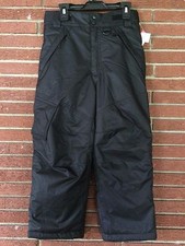 Kids Water Resistant Snow Pants BLACK Lined Thick Warm Athletech NWT 6-8