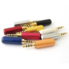 1pc Gold 2.5mm 3/32" 4Pole Male Repair Headphone Metal Audio Connectors 10colors