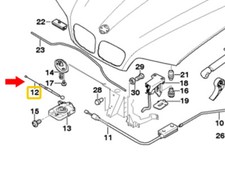 BMW Genuine X5 Series E53 Engine Hood Release Cable 8403219 for 