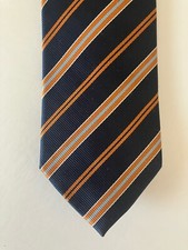 Alexander Julian Colours Men's Necktie Tie Polyester Repp Black Orange Stripe