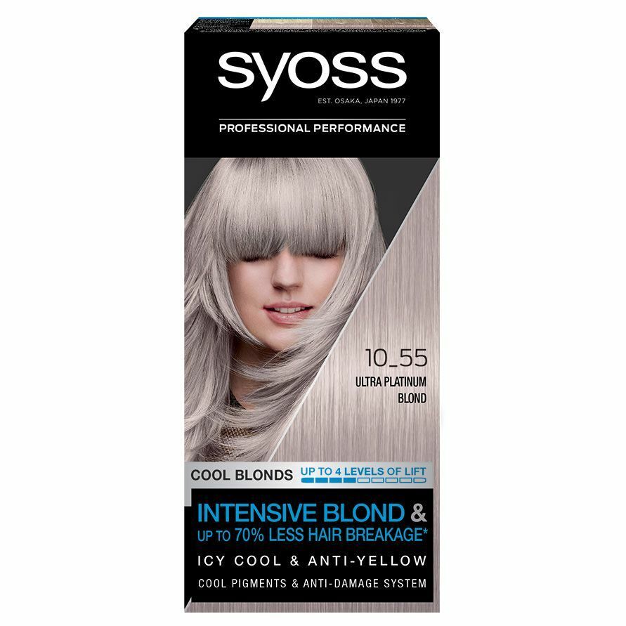Syoss Professional Performance 10-55 ULTRA PLATINUM BLOND Permanent Hair Dye  | eBay
