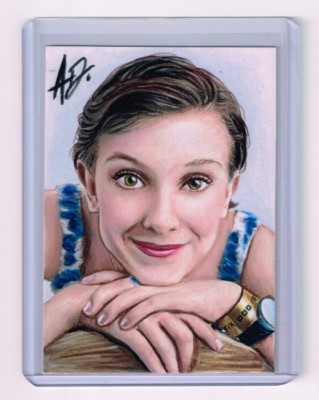 2018 ACEO Sketch Card MILLIE BOBBY BROWN Stranger Things 1/1