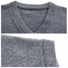 Mens Knitted Vest Wool Blend Sleeveless Wool Jumper Knitwear Casual