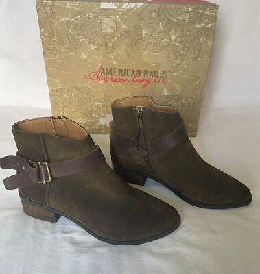 New American Rag Women's Leather Briana Boots Bootie Olive Size 6