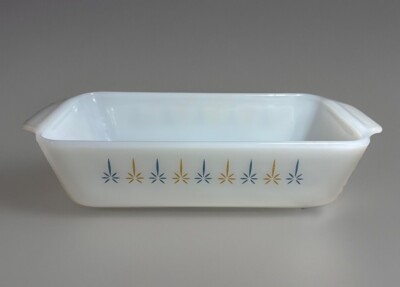 Vintage Anchor Hocking Fire-King Candle Glow Pattern Loaf Baking Pan 1 Qt