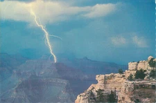 Vintage Postcard: Storm At Grand Canyon, AZ Photo By John S. Turner