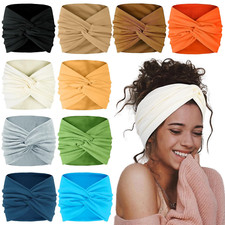 7'' Wide Headbands for Women, 10 Pack Large Turban Headband Fashion Non Slip Hai
