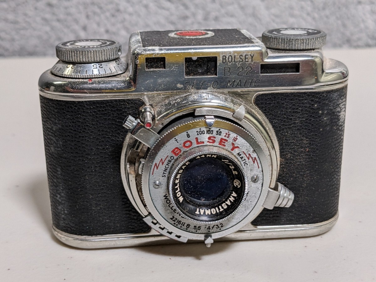 ボルシー BOLSEY B22 Vintage BOLSEY B22 Camera w/ Wollensak 44mm Lens & Leather RARE | eBay