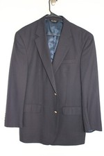 NAVY-BLUE JOS. A. BANK 100 WOOL GOLD METAL BUTTON BLAZER JACKET 44R sport coat