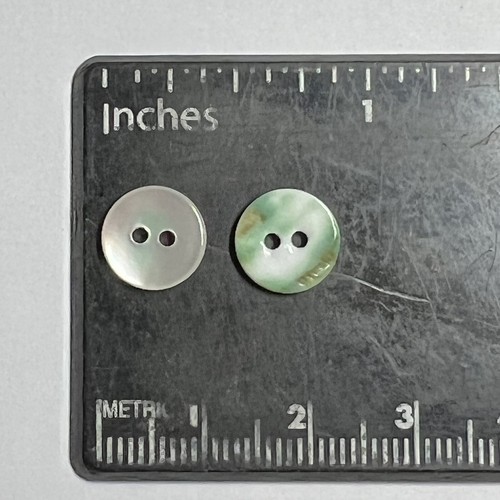 Japanese Natural Oyster Shell Shirting Buttons Green Back 8mm 9mm 11mm 13mm 2h - Picture 6 of 12