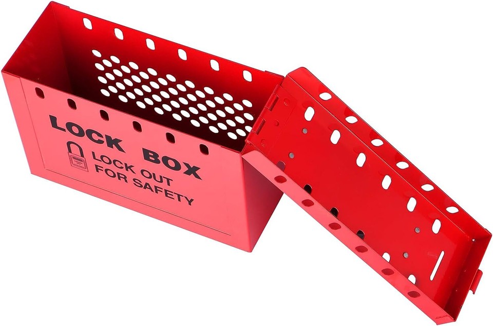 RealPlus Lockout Tagout Box Portable Loto Group Lock Box, 12 Padlock ...