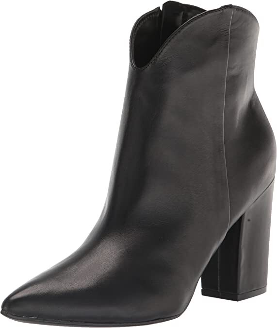 Nine West Ghost Black2 Leather Pointed Toe Block Heel V-Shaped