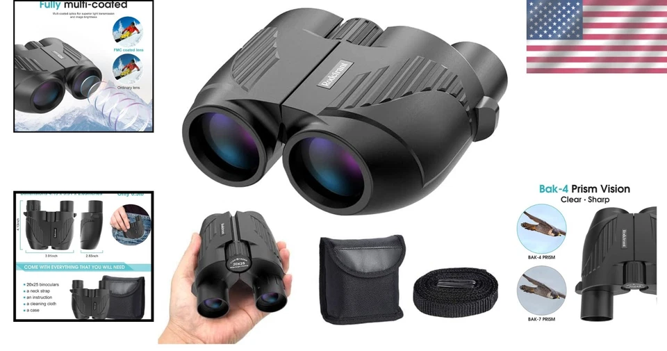 Lightweight 20x25 Compact Binoculars for Bird Watching & Travel - Waterproof - Image 2 of 4