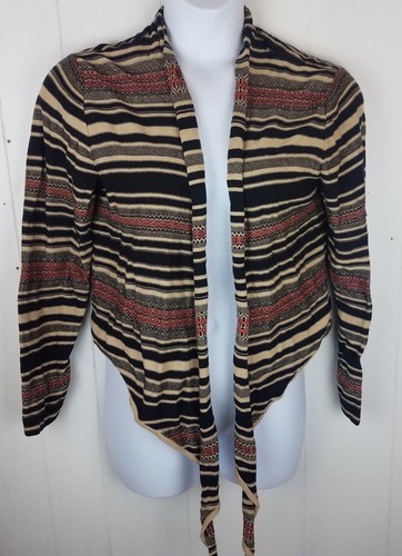 Chaps Sweater Size L Tan black Indian 