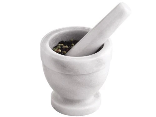 Mortar and Pestle - 4 Inch White Marble Grinder For All Kinds of Grinding