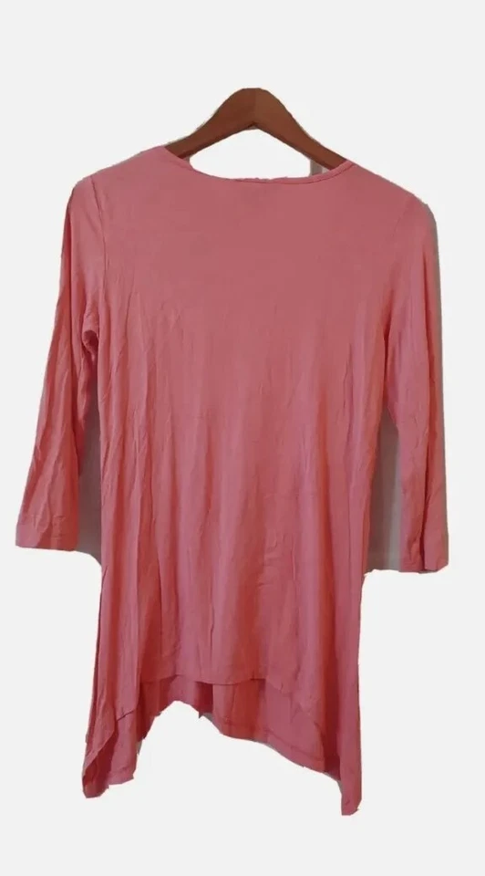 Blusa Túnica de Manga 3/4 para Mulheres Willi Smith Tamanho M Barra de mordida de tubarão rosa - Imagem 2 de 4