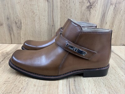 Majestic Collection Leather Zipper Ankle Boots Shoes Mens  display picture 3