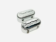 CHROME DIAMOND CUT LOWER FORK PINCH BOLT CAPS 1999-2007 SUZUKI HAYABUSA