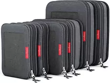 Compression Packing Cubes Set 6-Pack for Travel, Black (2L+2M+2S)