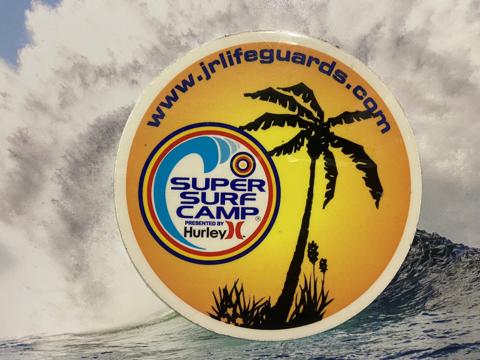 RARE ORIG HURLEY SUPER SURF CAMP DECAL STICKER NOS FRM 96 SURFING SOUTHERN  CALIF