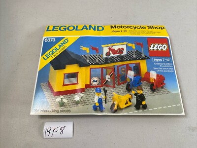 READ LEGO Legoland 6373 Motorcycle Shop Town System empty Box only rare  19F8