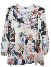 Show Me Your Mumu Lightning BIrd Tunic Lace-Up Lined Chiffon Balloon Sleeve XS