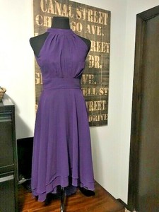 dark purple chiffon dress