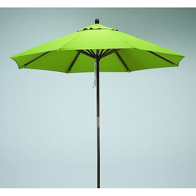 Patio Umbrella Round 9 Foot Lime Green Polyester Hard Wood Outdoor Shade Ebay