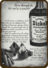 1965 GEORGE DICKEL Tennessee Whisky Vintage-Look *DECORATIVE REPLICA METAL SIGN*