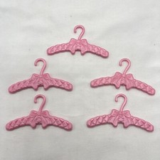 Lot Of 5 Barbie Size Hangers Unsure Of The Brand Good Quality Pink See Pics