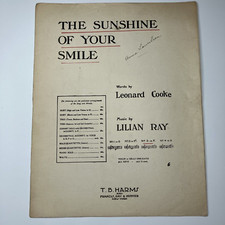 The Sunshine of Your Smile Vintage Sheet Music Large Format Cooke & Ray 1915
