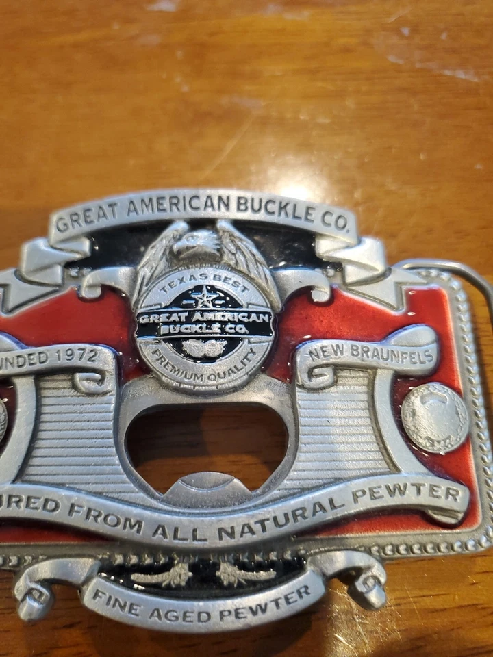 DE COLECCIÓN "TEXAS BEST" 2004 GREAT AMERICAN BELT HEBILLA CO. HEBILLA DE CINTURÓN HECHA EN EE. UU. Foto 2 de 4