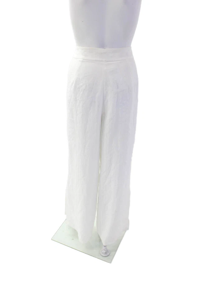 Pantalones Club Monaco Mujer Texturizados Cremallera Pierna Ancha Forrados Blanco Talla 10 Foto 3 de 4
