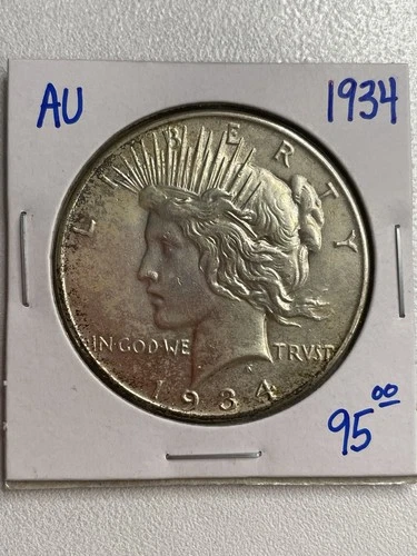 1934 P Peace Silver Dollar  AU