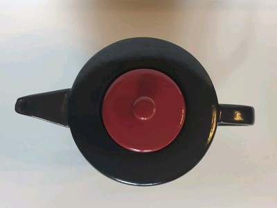 Teapot MIKADO BY TANNEX BLACK RED Stoneware 1.2L/Qts 6''x11.25'' Japanese Inspired
