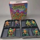 Teenage Mutant Ninja Turtles Figures Lot Of  7 With Carry Case 2 Trays Vtg TMNT