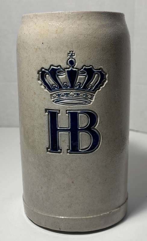 Vintage Staatl Hofbrauhaus Munchen 1 Liter Stoneware Beer Stein Mug HB & Crown