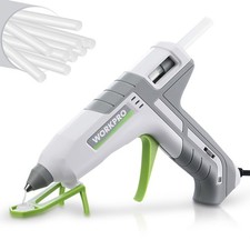 WORKPRO 60/100W Dual Temp Full-Size Hot Glue Gun Kit, White White,