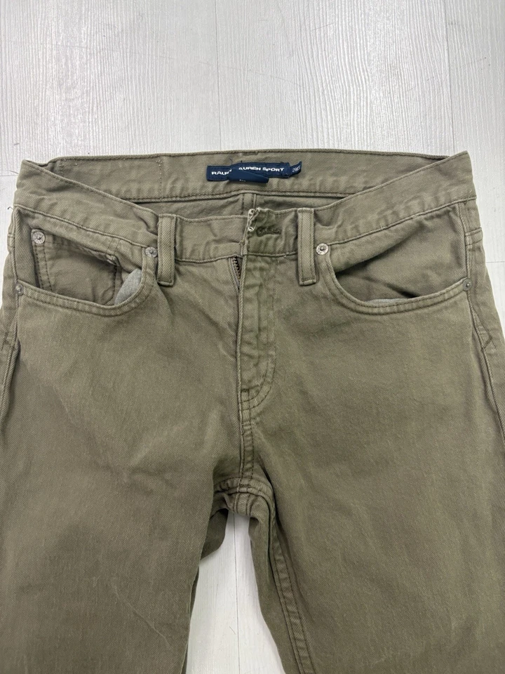 Pantalones de mezclilla deportivos Ralph Lauren para hombre 28x32 tostados Thompson calce ajustado elásticos SIN BOTÓN Foto 4 de 4