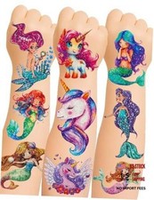 16 Sheets Glitter Tattoos for Kids  Girls - 150 Glitter for Girls  Mermaids