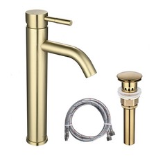 Aquaterior Single Handle Tall Vessel Faucet Bathroom Mixer Tap with Pop-up Drain