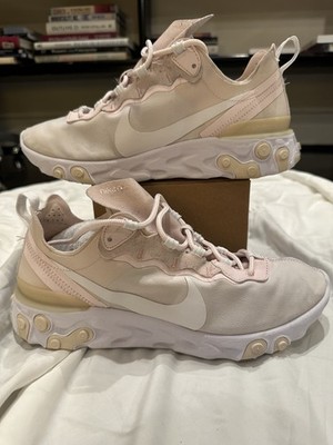 Nike Womens React Element 55 BQ2728-600 Pink White Running Shoe Sneaker Size 9.5