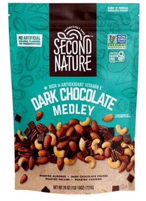  Pack 2 Of Second Nature Dark Chocolate Medley Trail Mix,12 oz. Resealable Pouch