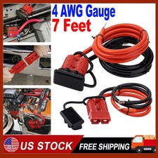 Heavy Duty 7 Ft Quick Disconnect Winch Power Cable 4 Gauge 4 Awg Copper Wiring